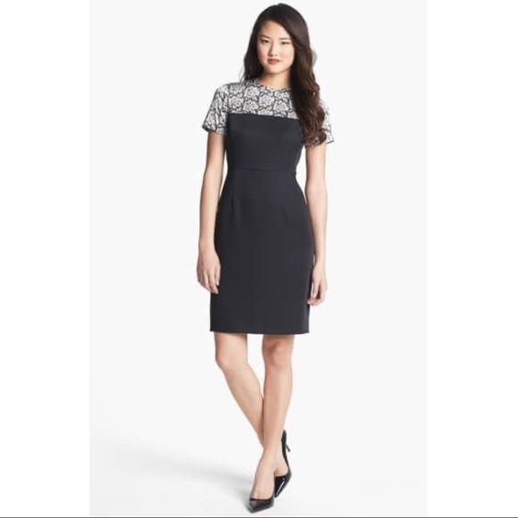 VINCE CAMUTO Lace Print Crepe Dress - Picture 4 of 5